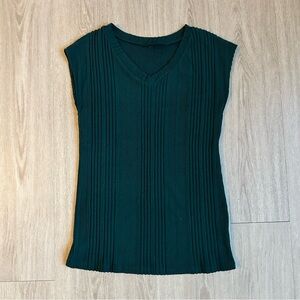 SHEIN Forest Green Ribbed Sweater Vest Dress